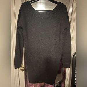Black shimmer sweater dress